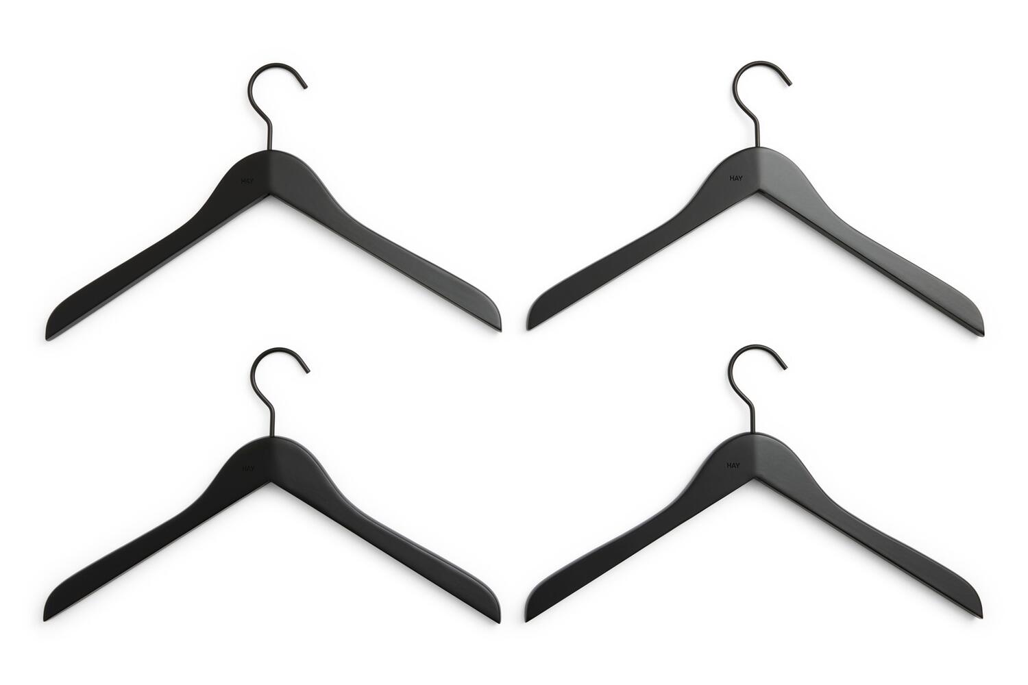 Smooth Coat bøjler, Slim black - 4 stk